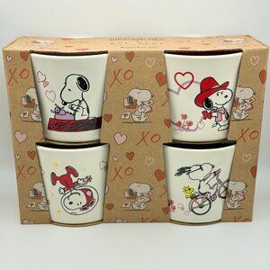 Rae Dunn Snoopy Valentine Ramekins | Set of 4 Ceramic Serving Bowls 8oz